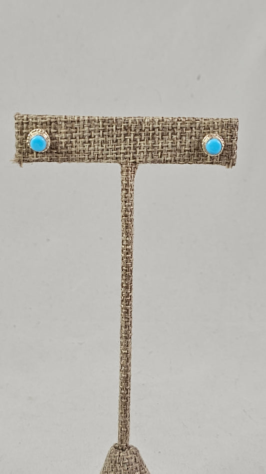 Turquoise and sterling stud earrings