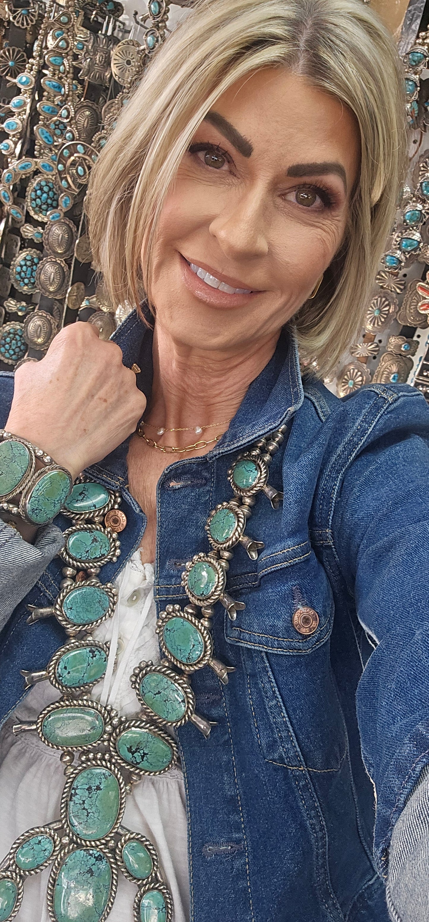 Squash blossom necklace and bracelet set