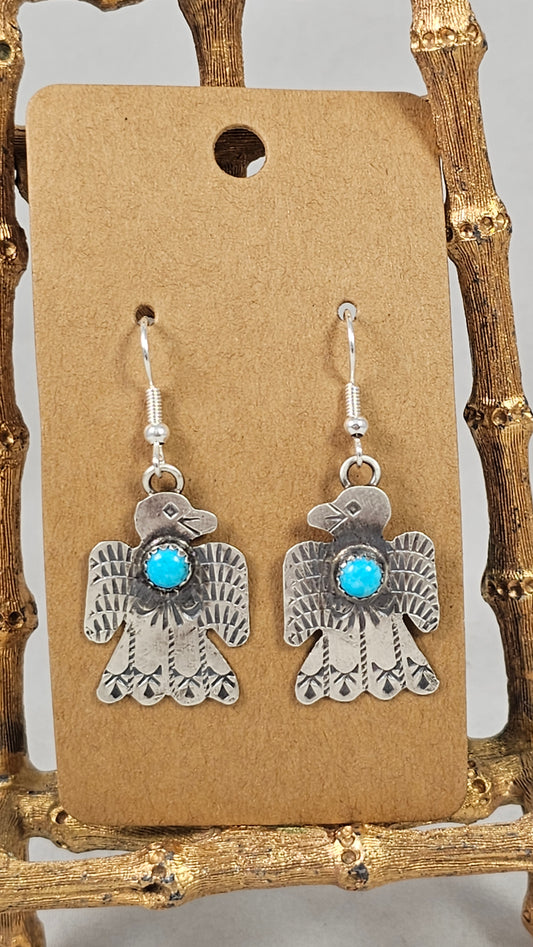 Turquoise thunderbird earrings