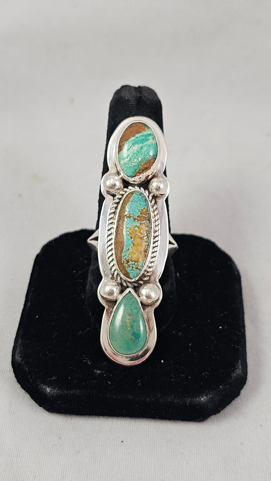 Royston Ribbon Turquoise and sterling ring