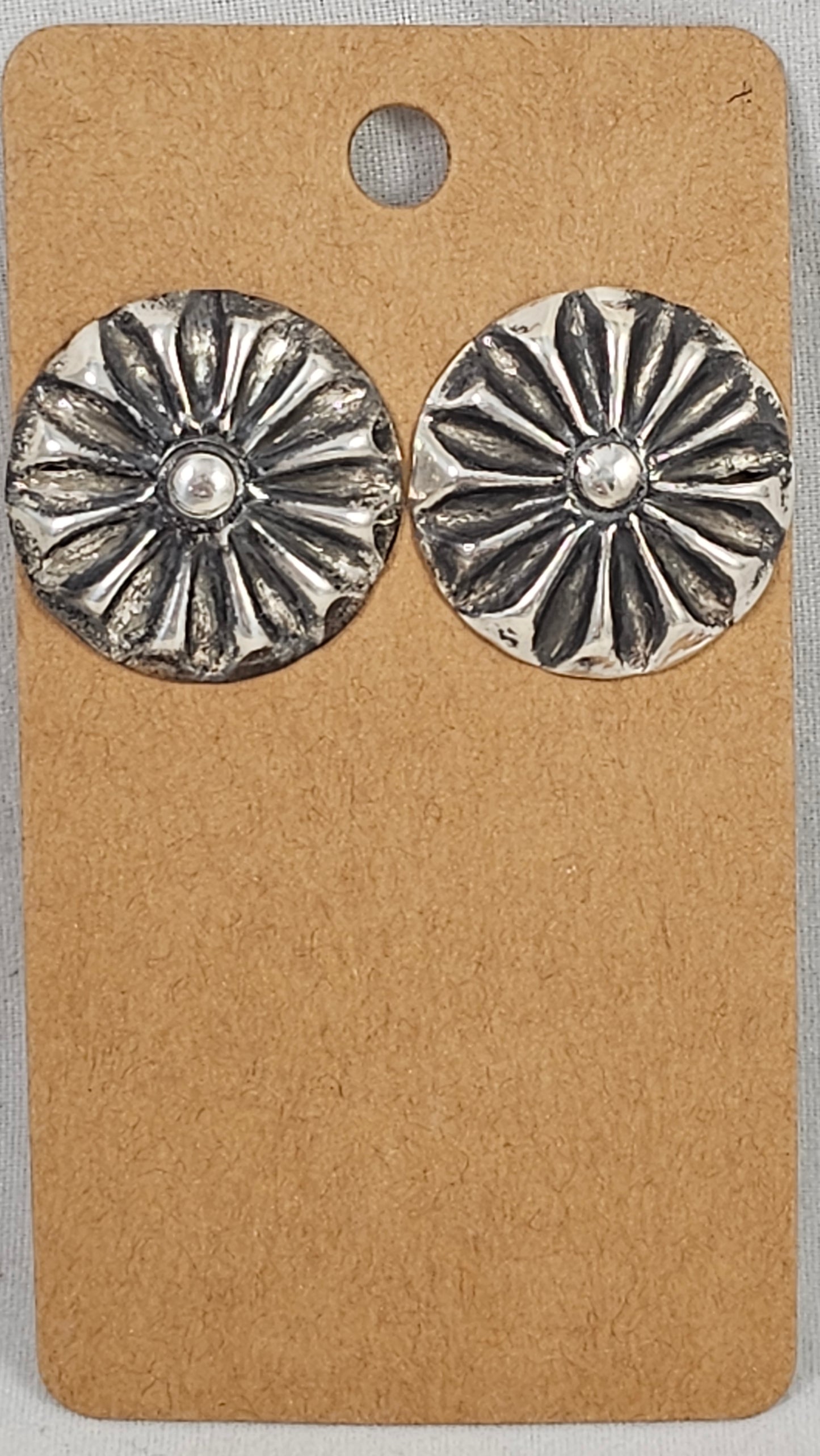 Concho sterling post earrings