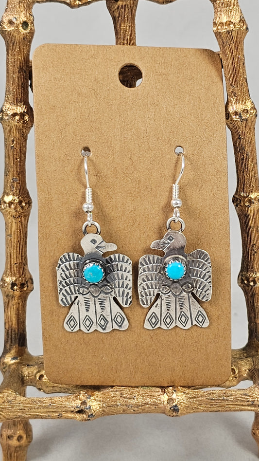 Turquoise thunderbird earrings