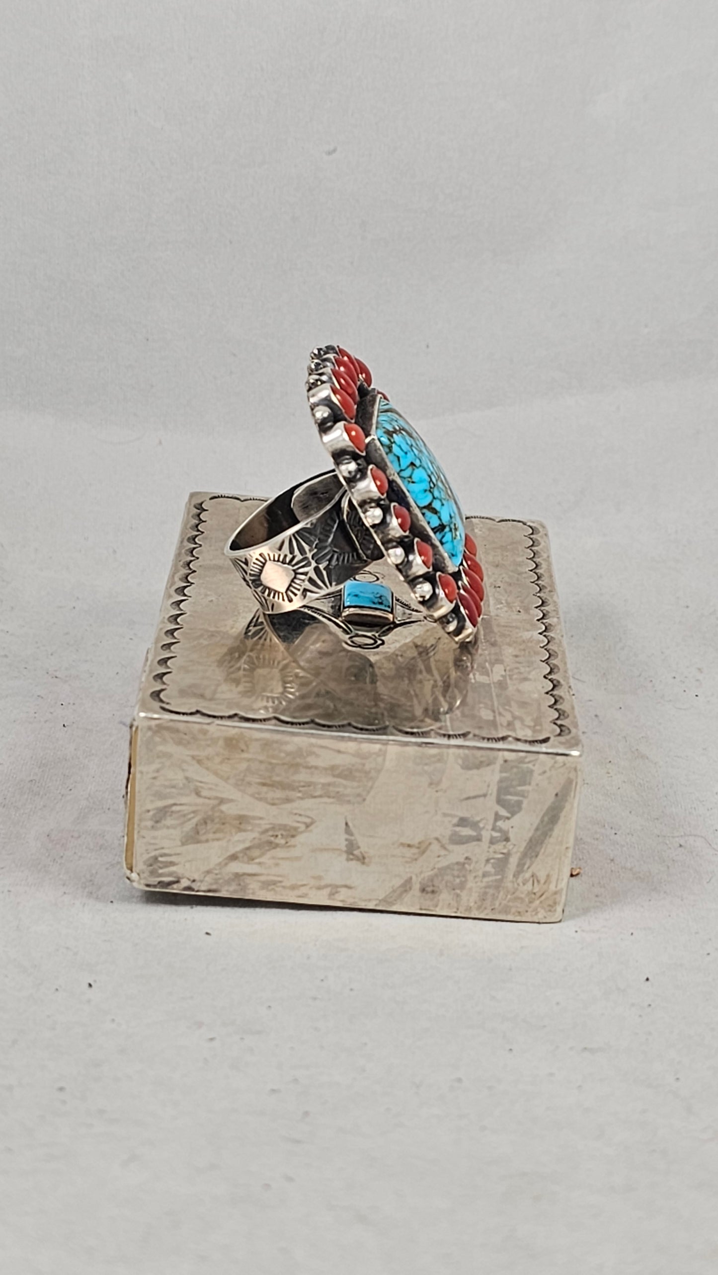 Turquoise and coral ring from RALPH Lauren Collection