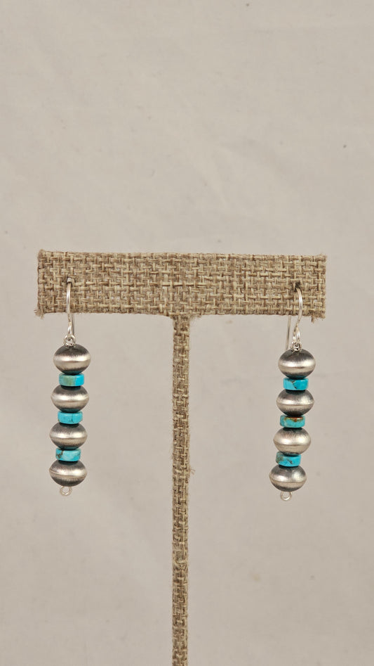 Navajo pearl and turquoise earrings