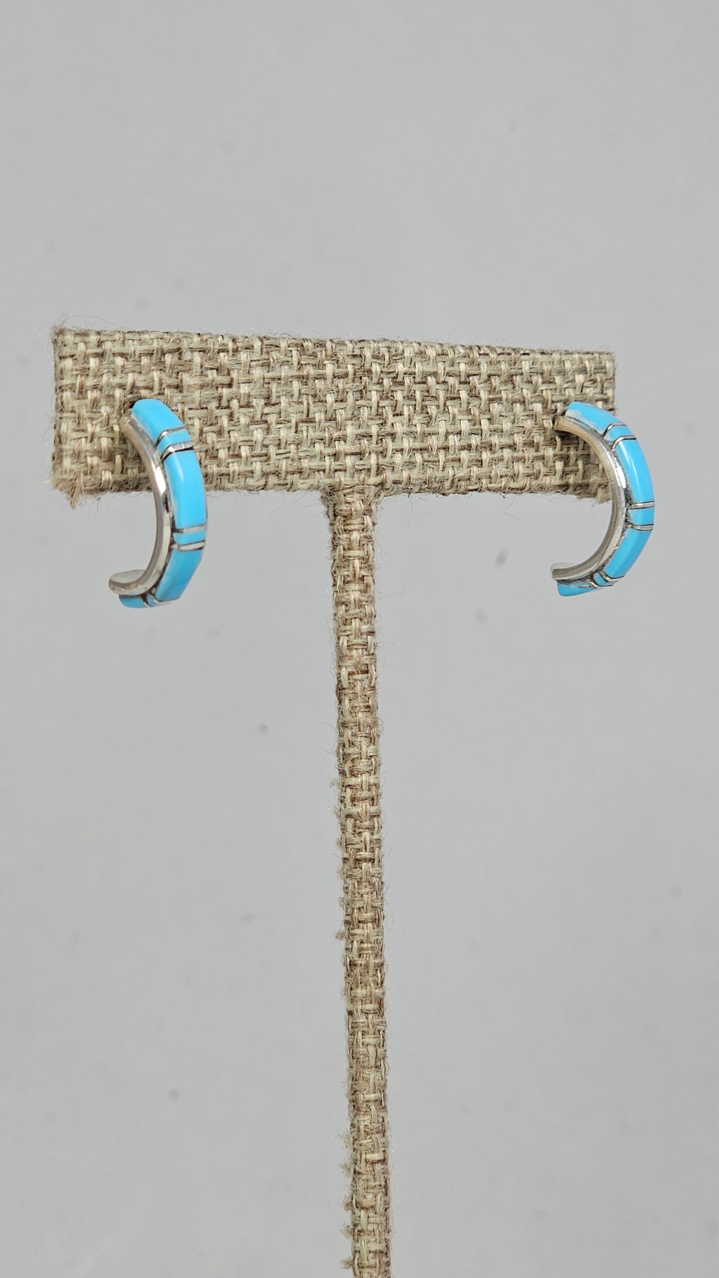 Zuni Inlay hoop earrings