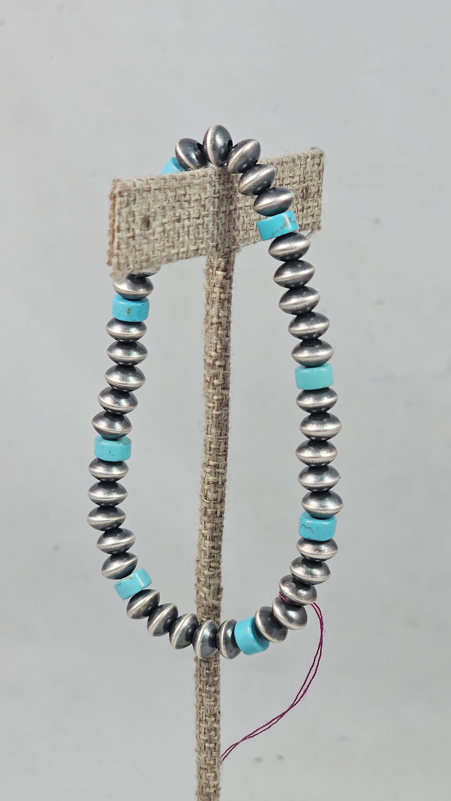 Turquoise and Navajo Pearl stretch bracelet
