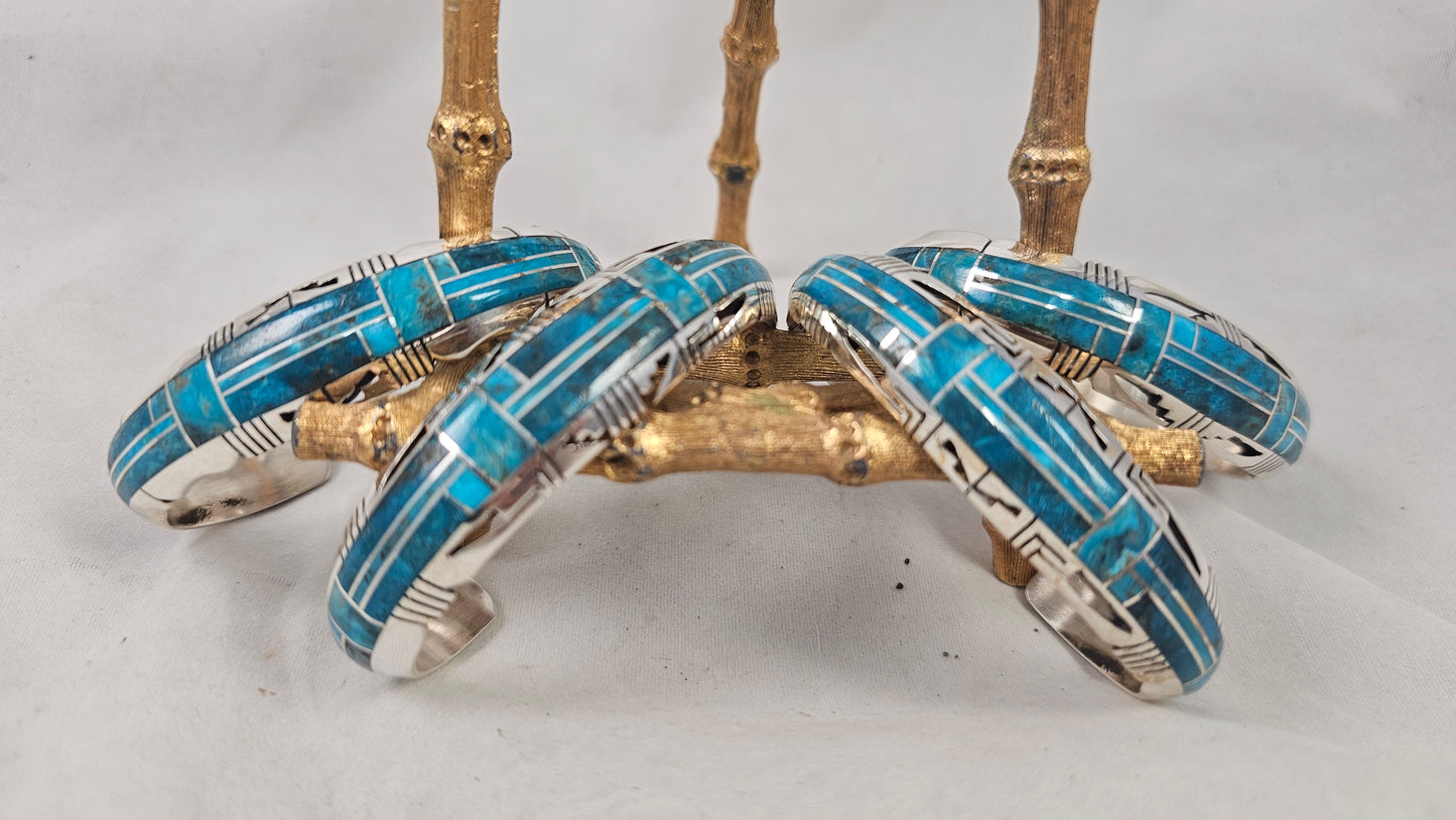 Inlay turquoise & sterling cuff