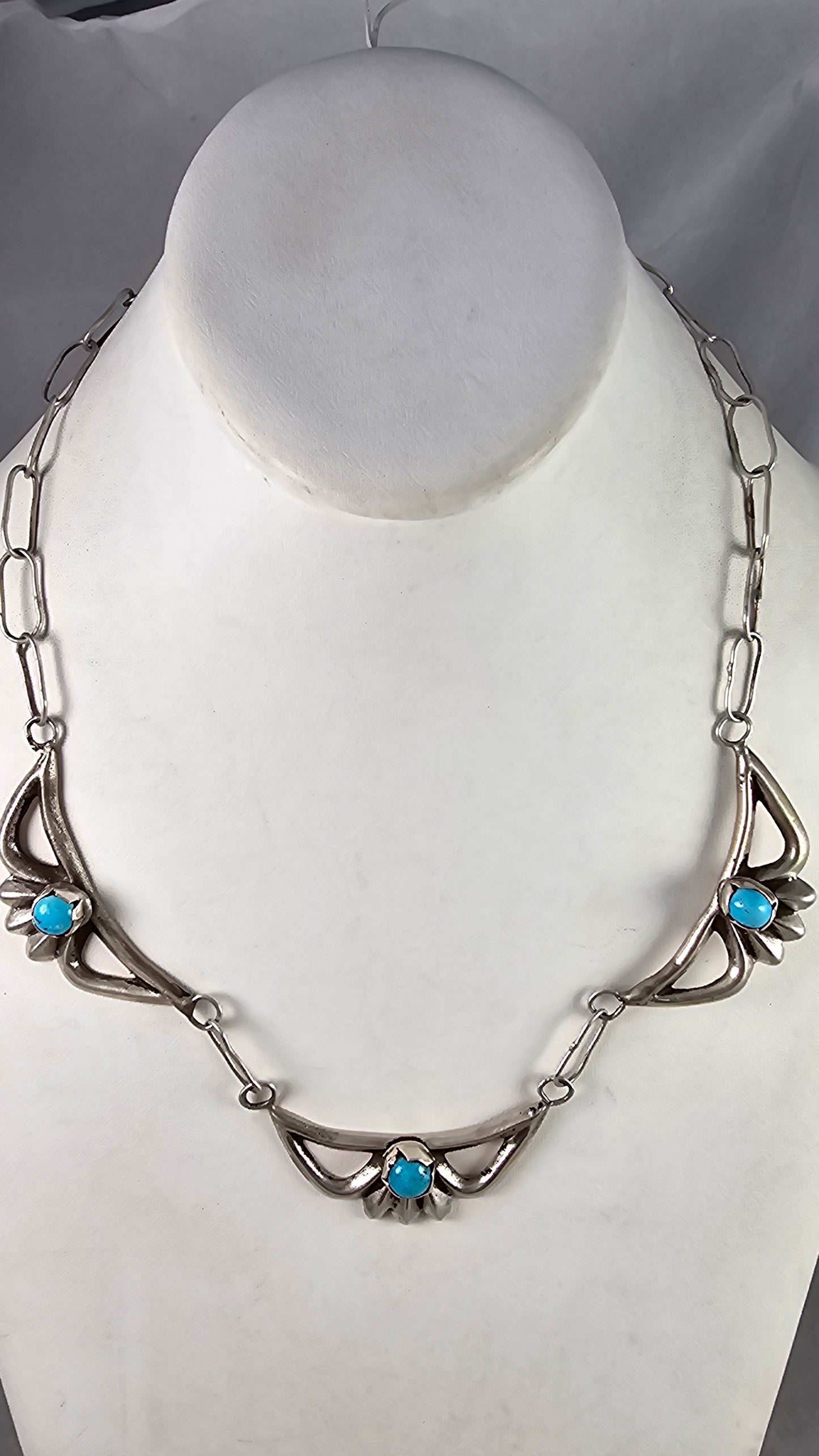 Sandcast turquoise necklace