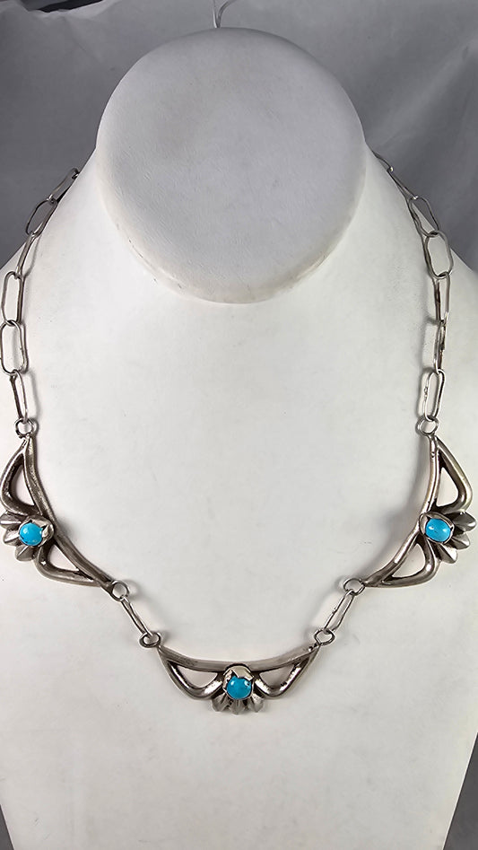 Sandcast turquoise necklace
