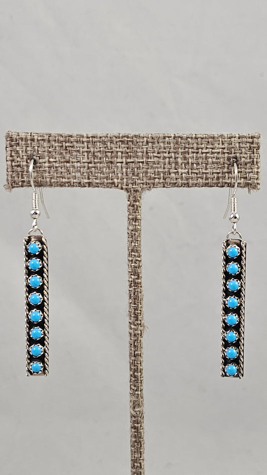 Turquoise Snake Eye Bar earrings