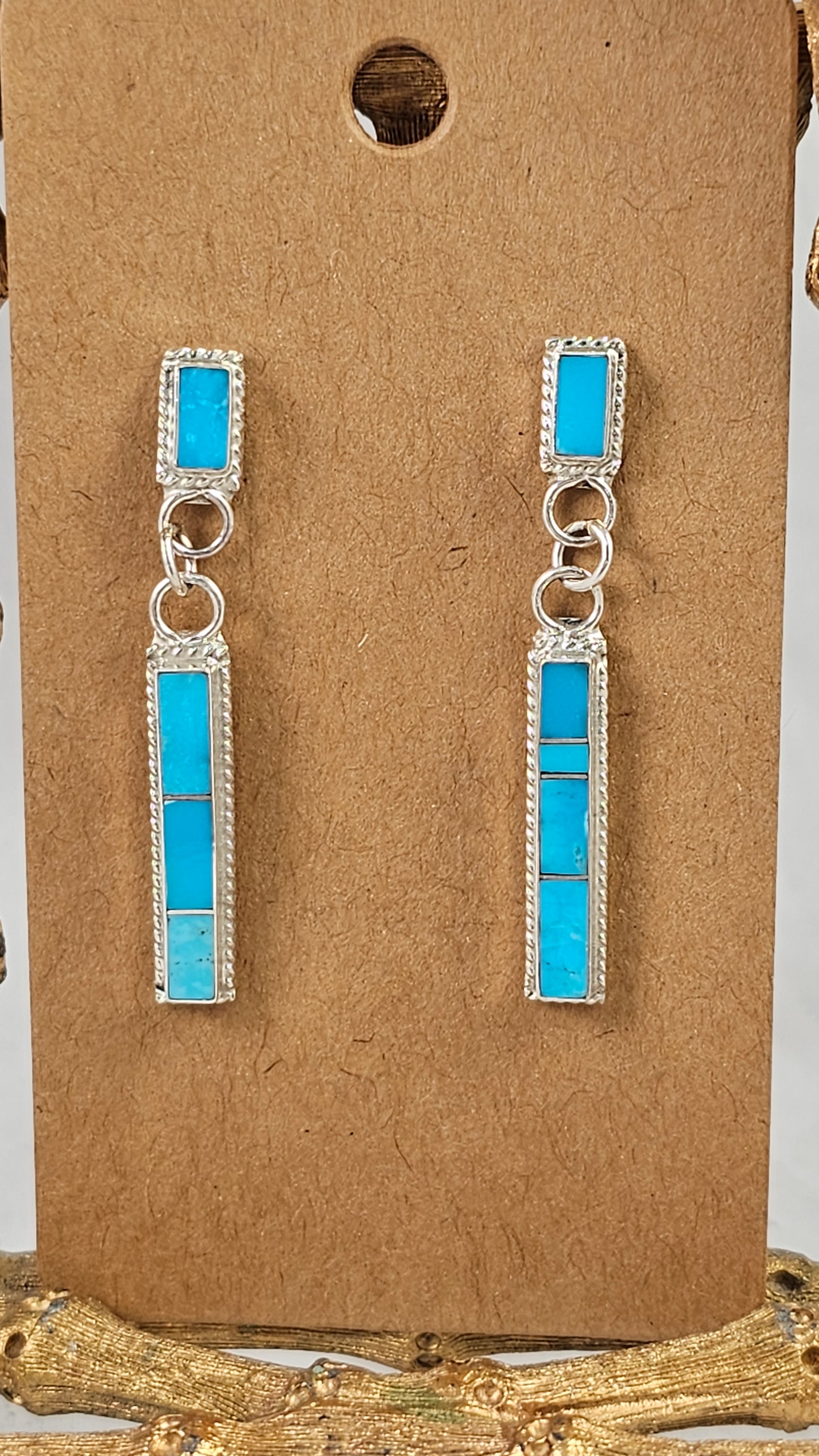 Turquoise bar earrings