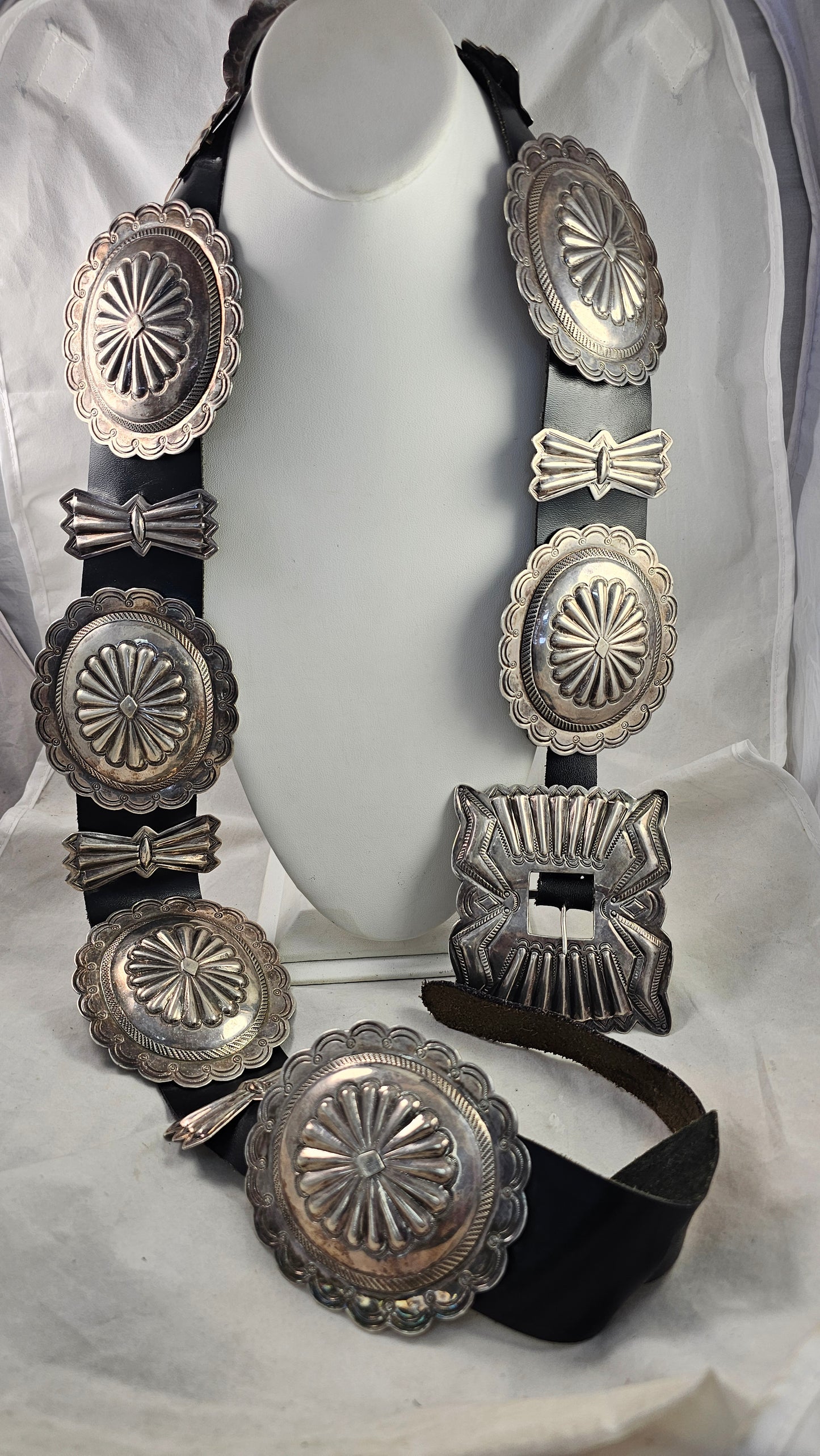 Vintage Navajo Stamped Concho Belt
