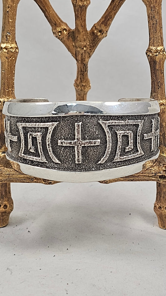 Tufa cast cross cuff by Anthony Bowman