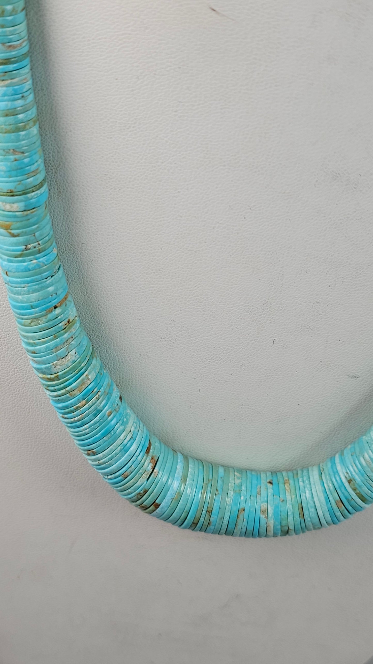 Turquoise wafer heishi necklace