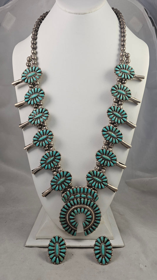 Squash blossom necklace & rings set