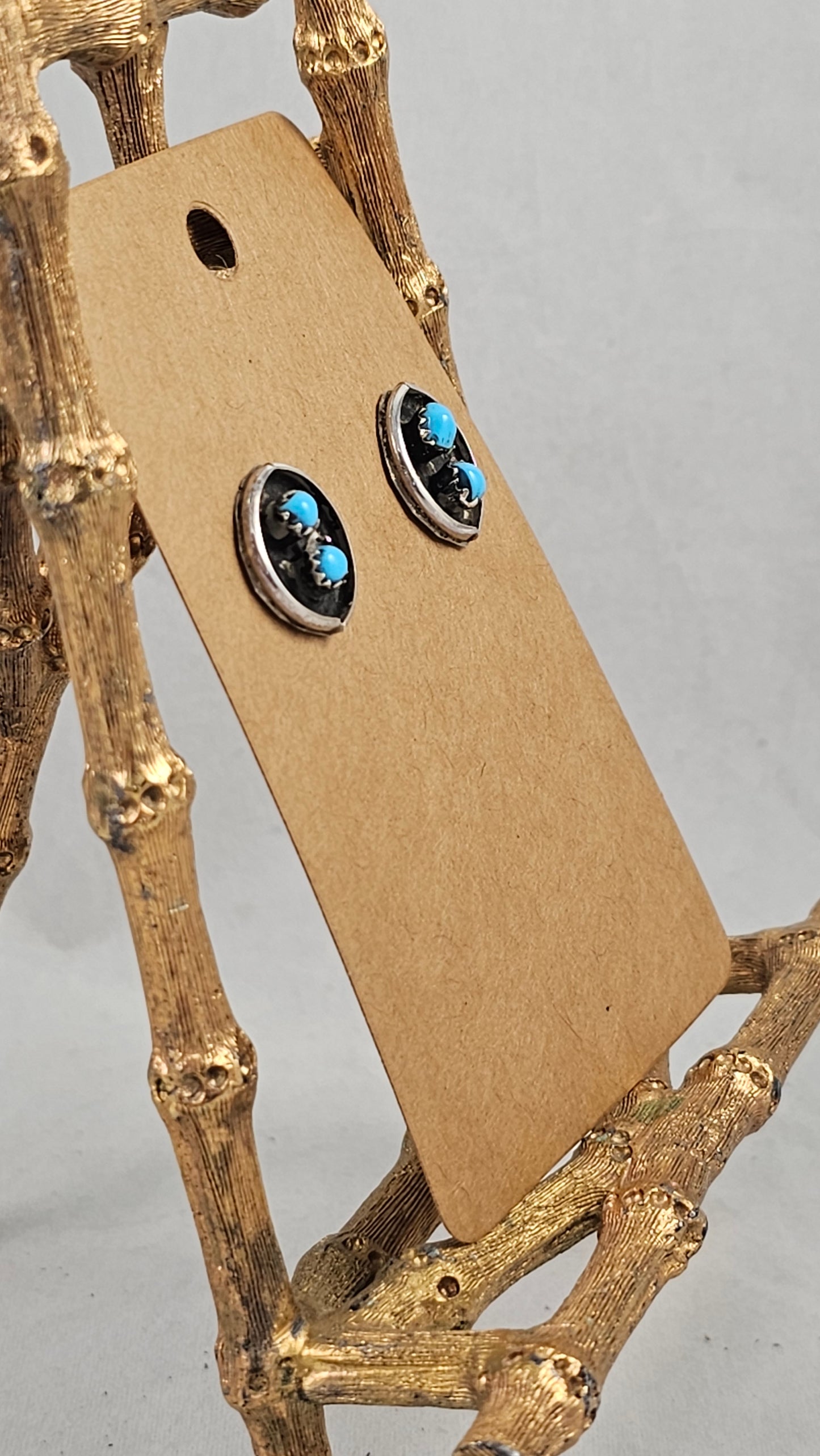 Shadowbox Turquoise stud earrings