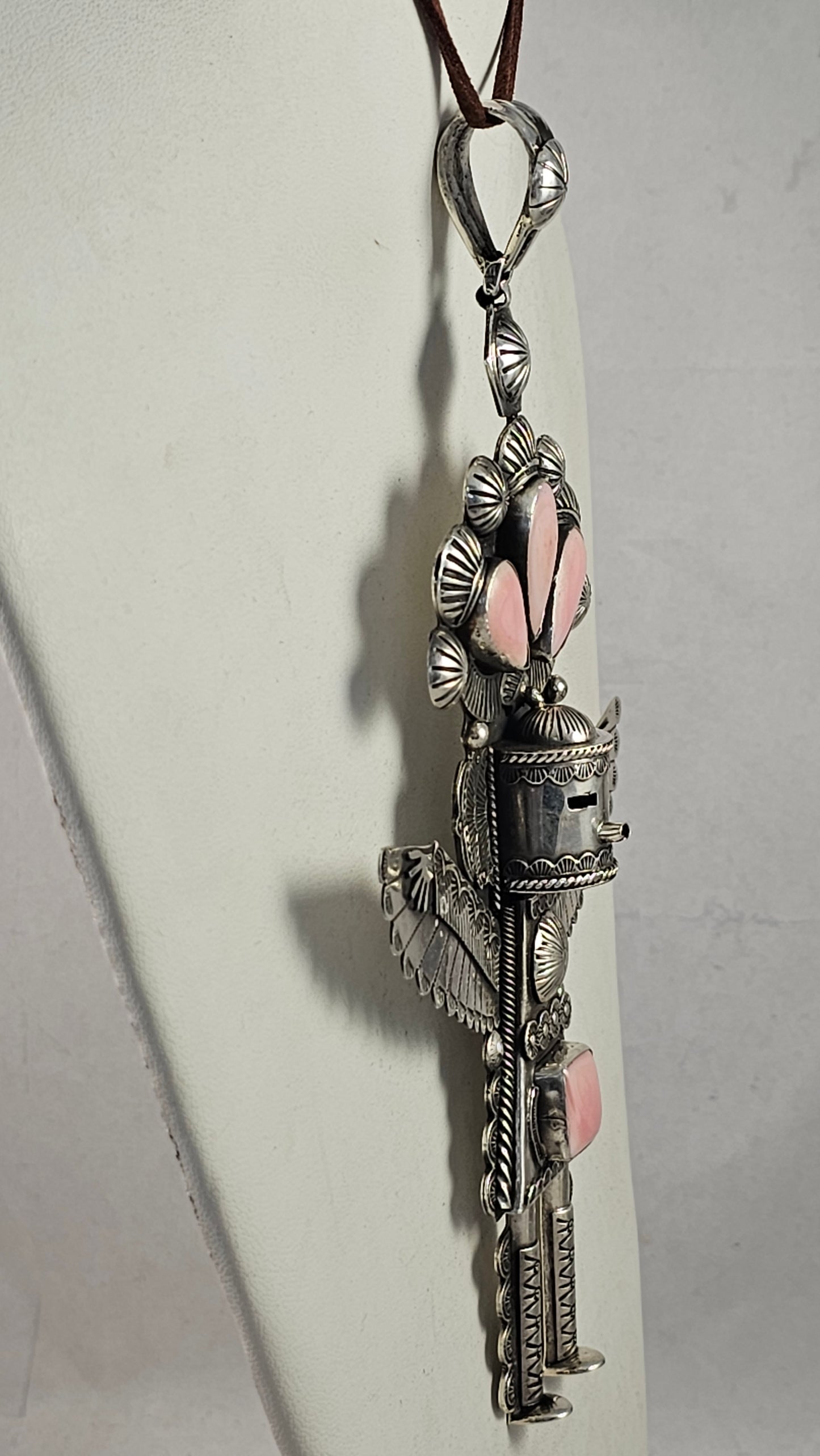 Conch shell Eagle Dancer kachina pendant