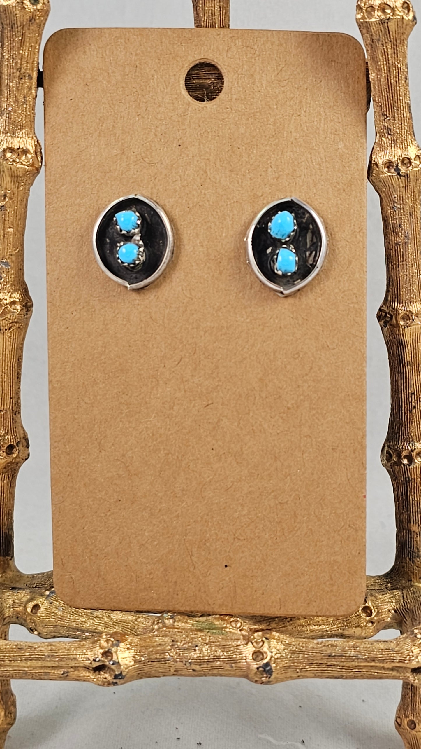 Shadowbox Turquoise stud earrings