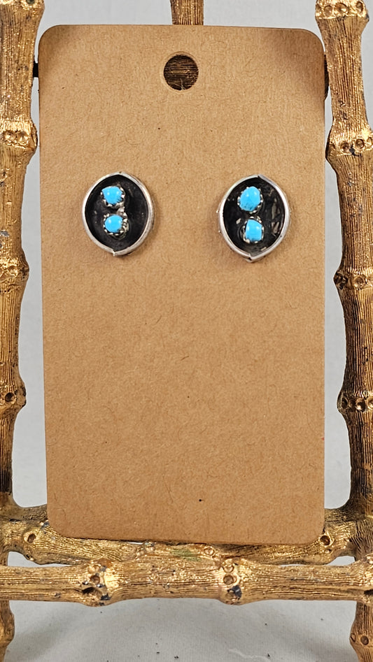 Shadowbox Turquoise stud earrings