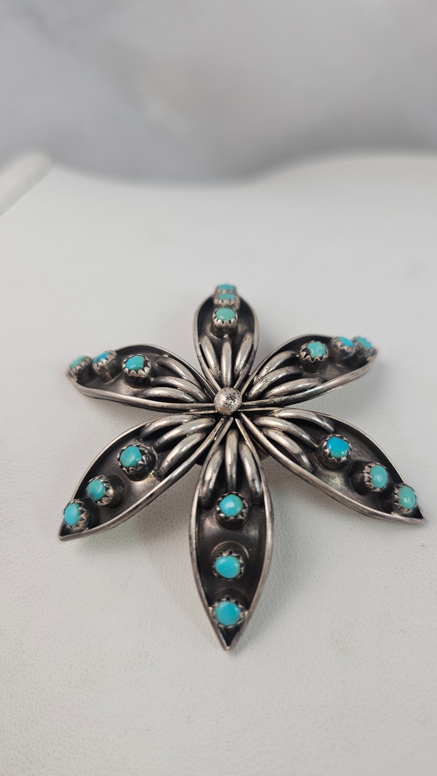 Turquoise Dishta flower pendant