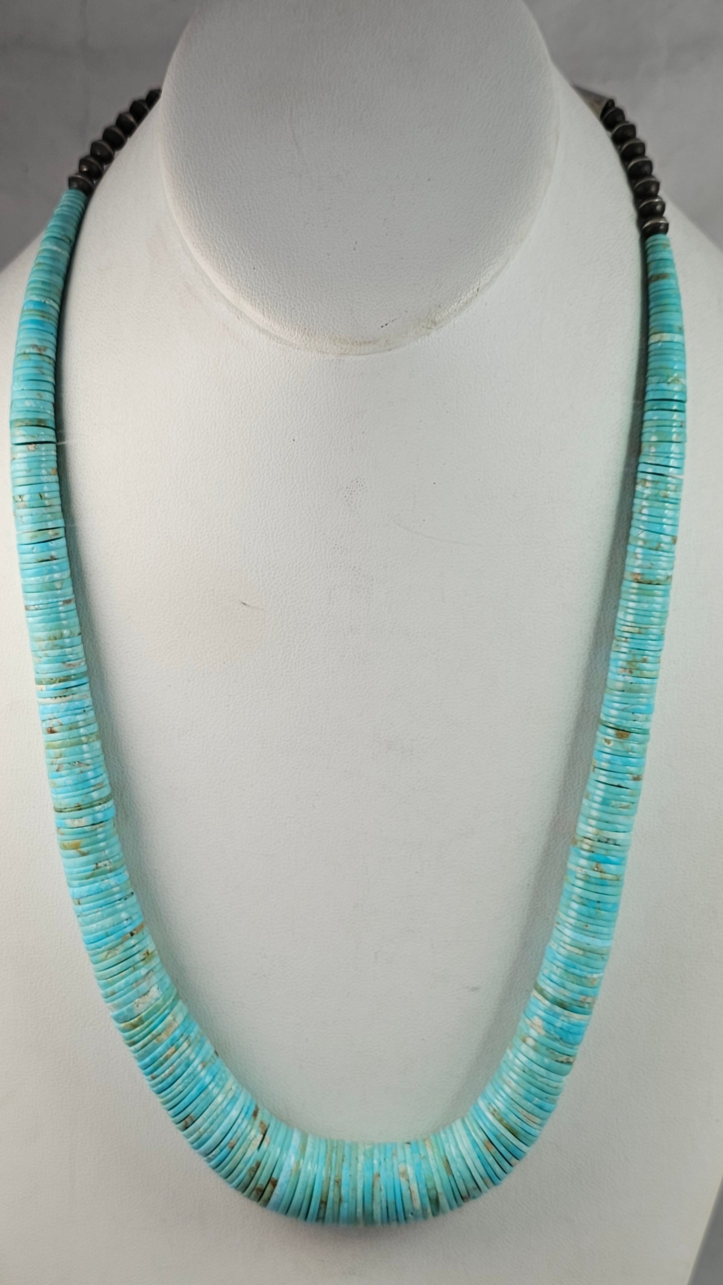 Turquoise wafer heishi necklace