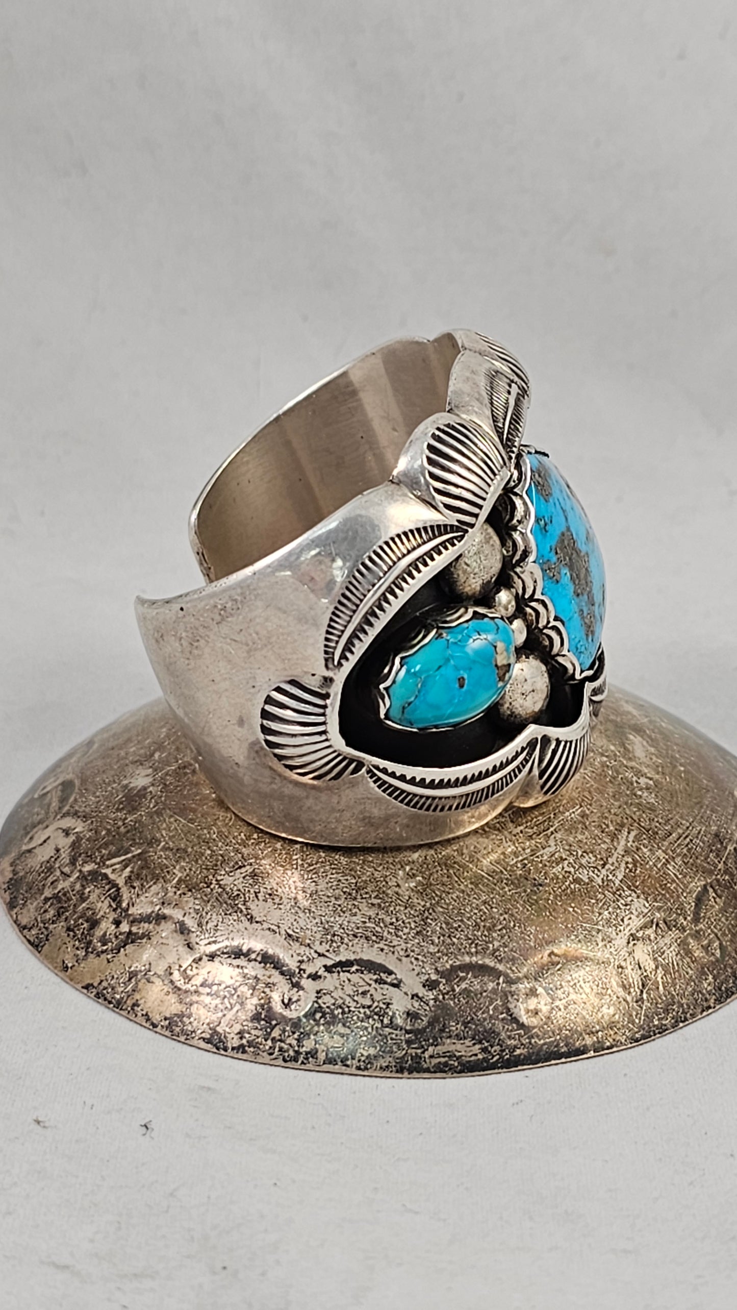 Turquoise and sterling ladies cuff