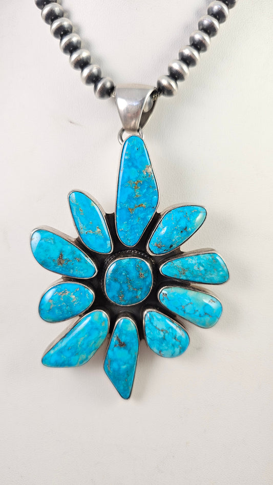 Turquoise cluster pendant (pearls NOT included)