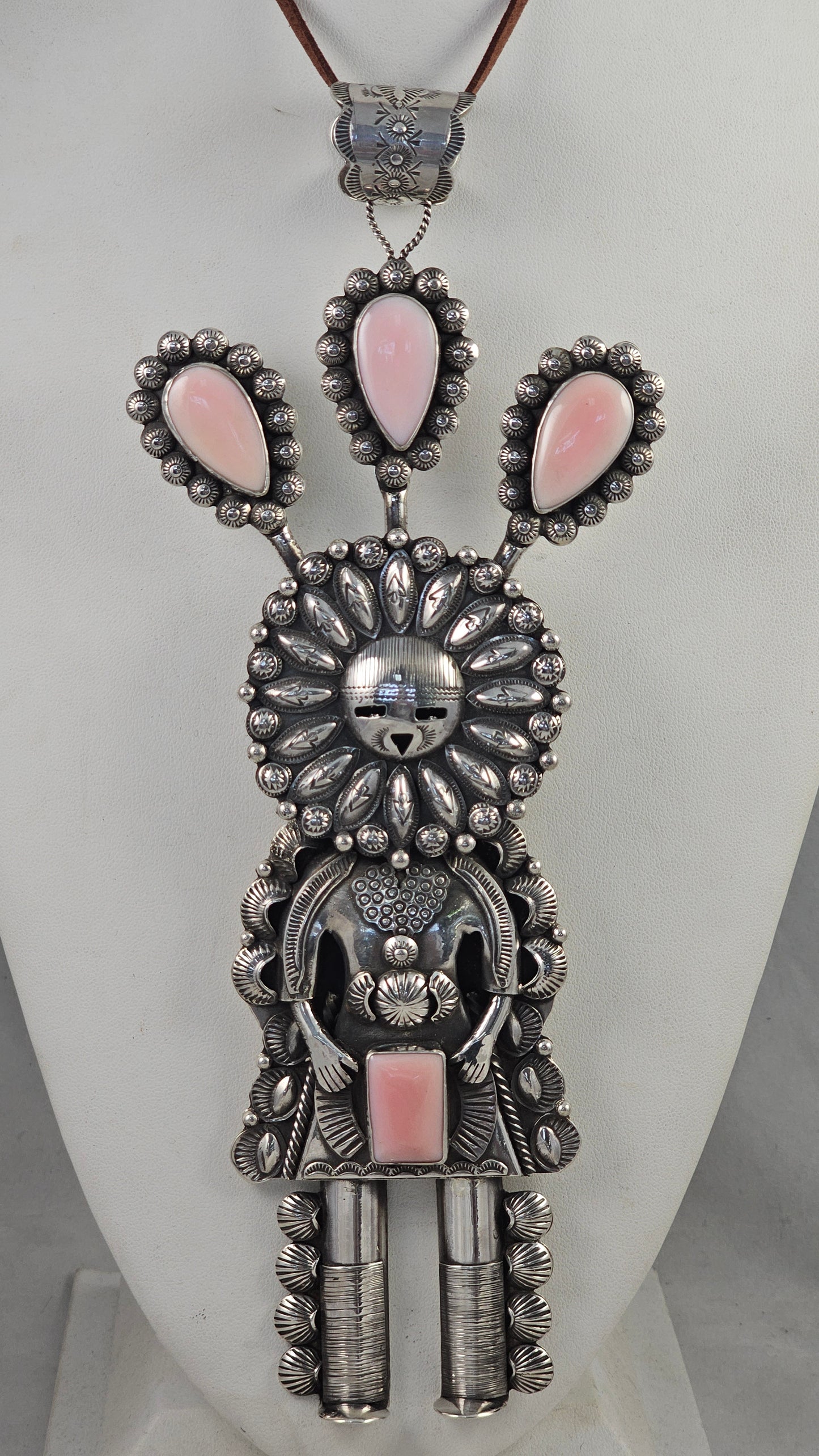 Pink Conch shell kachina pendant
