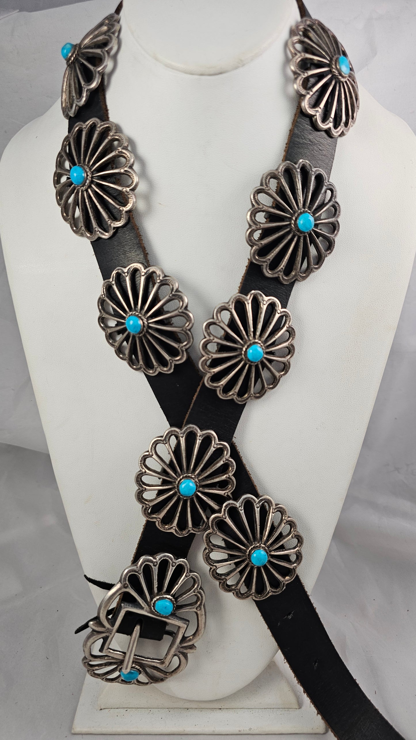 Sandcast concho belt