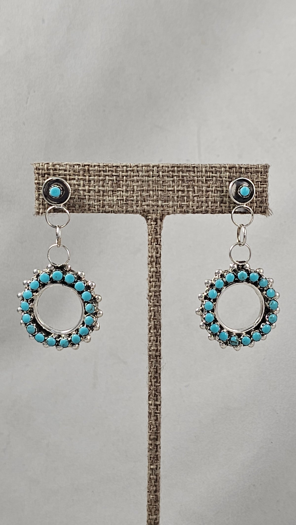 Snake eye circle dangle earrings