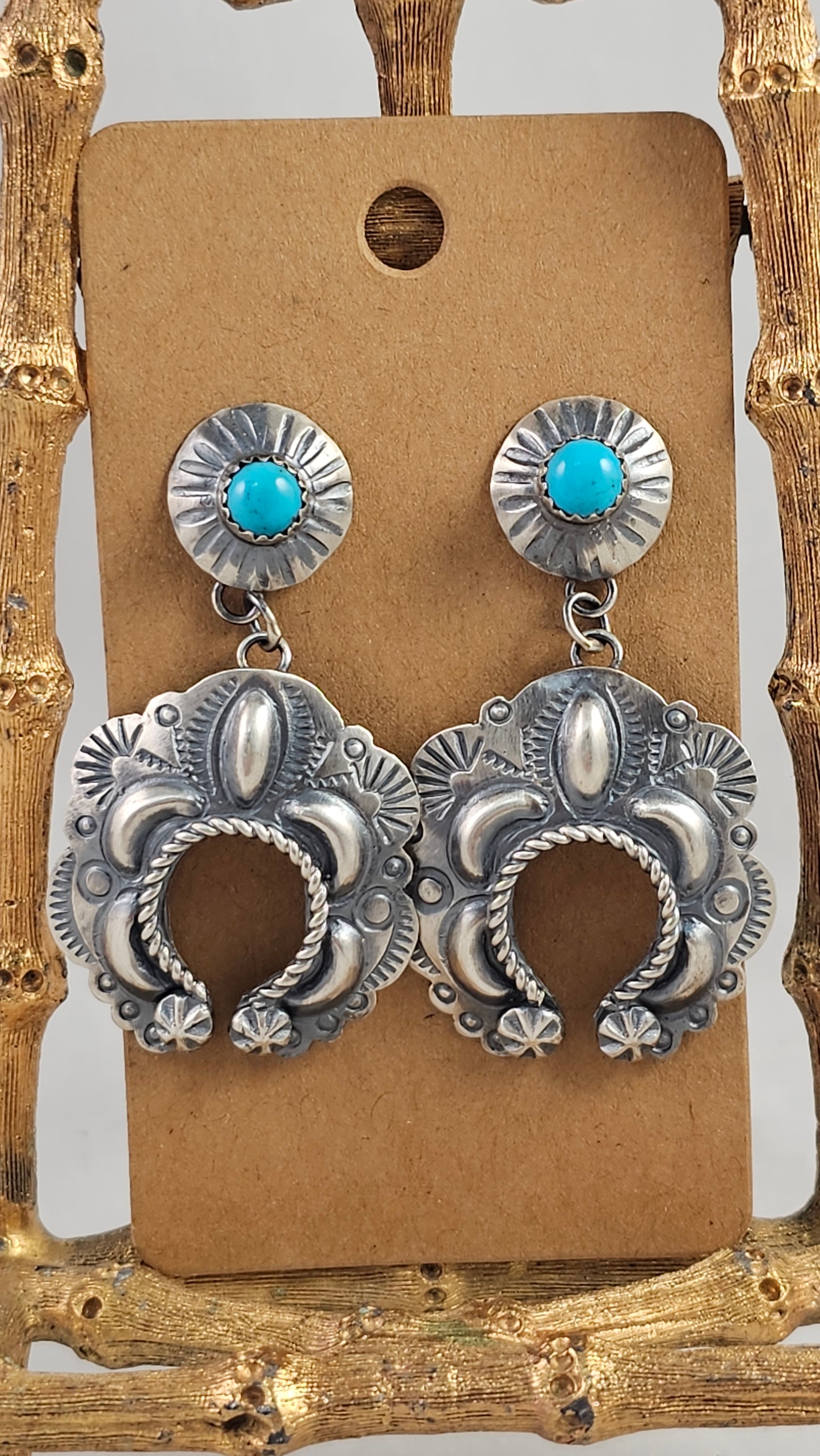 Turquoise naja earrings