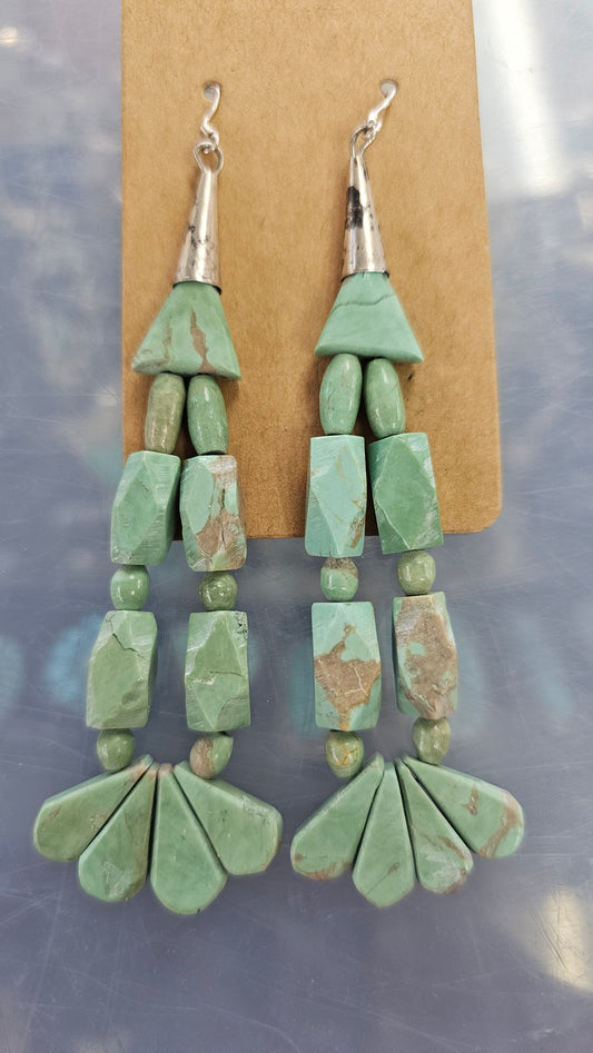 Cerrillos Turquoise slab earrings