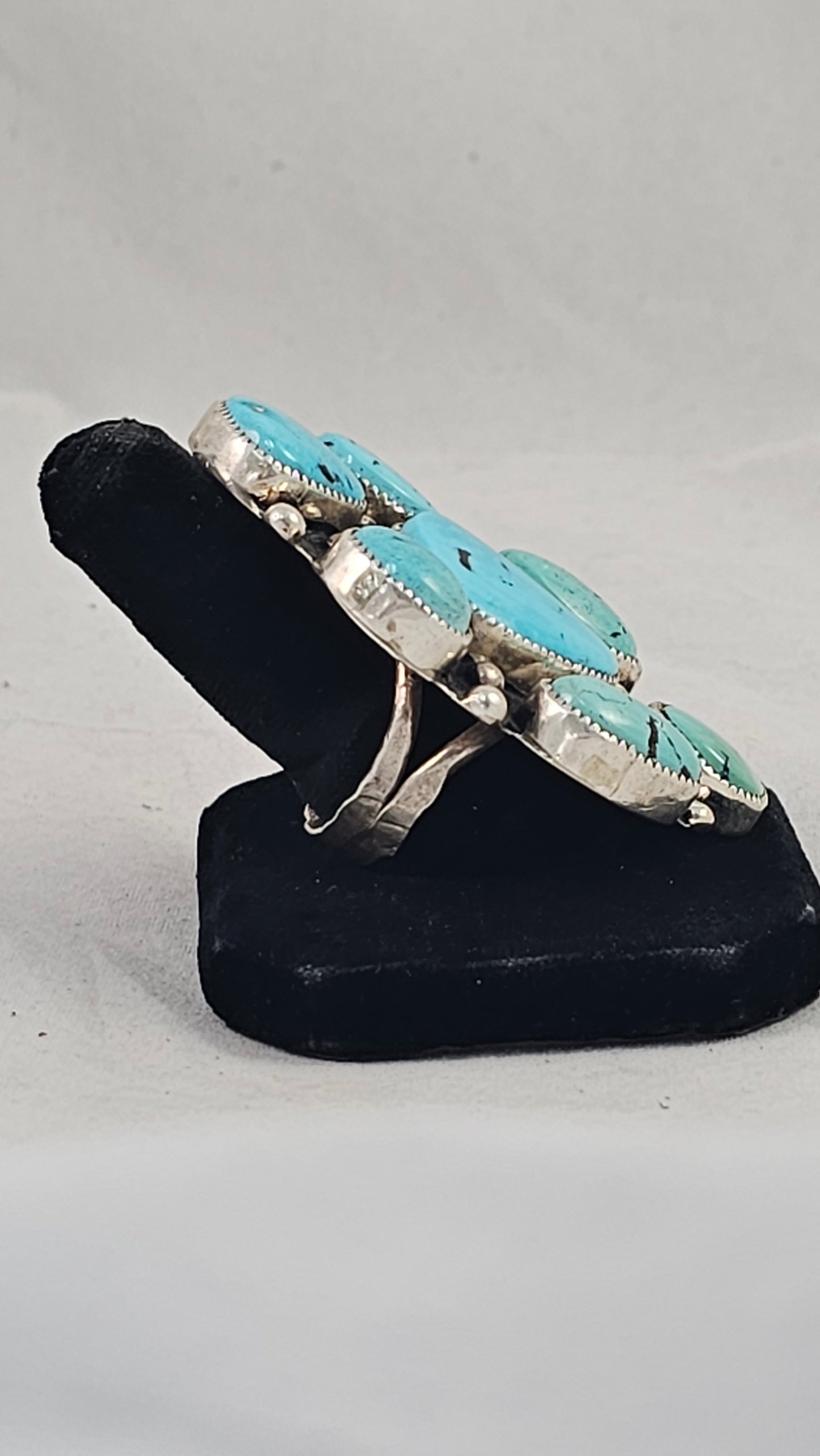 Turquoise cluster statement ring