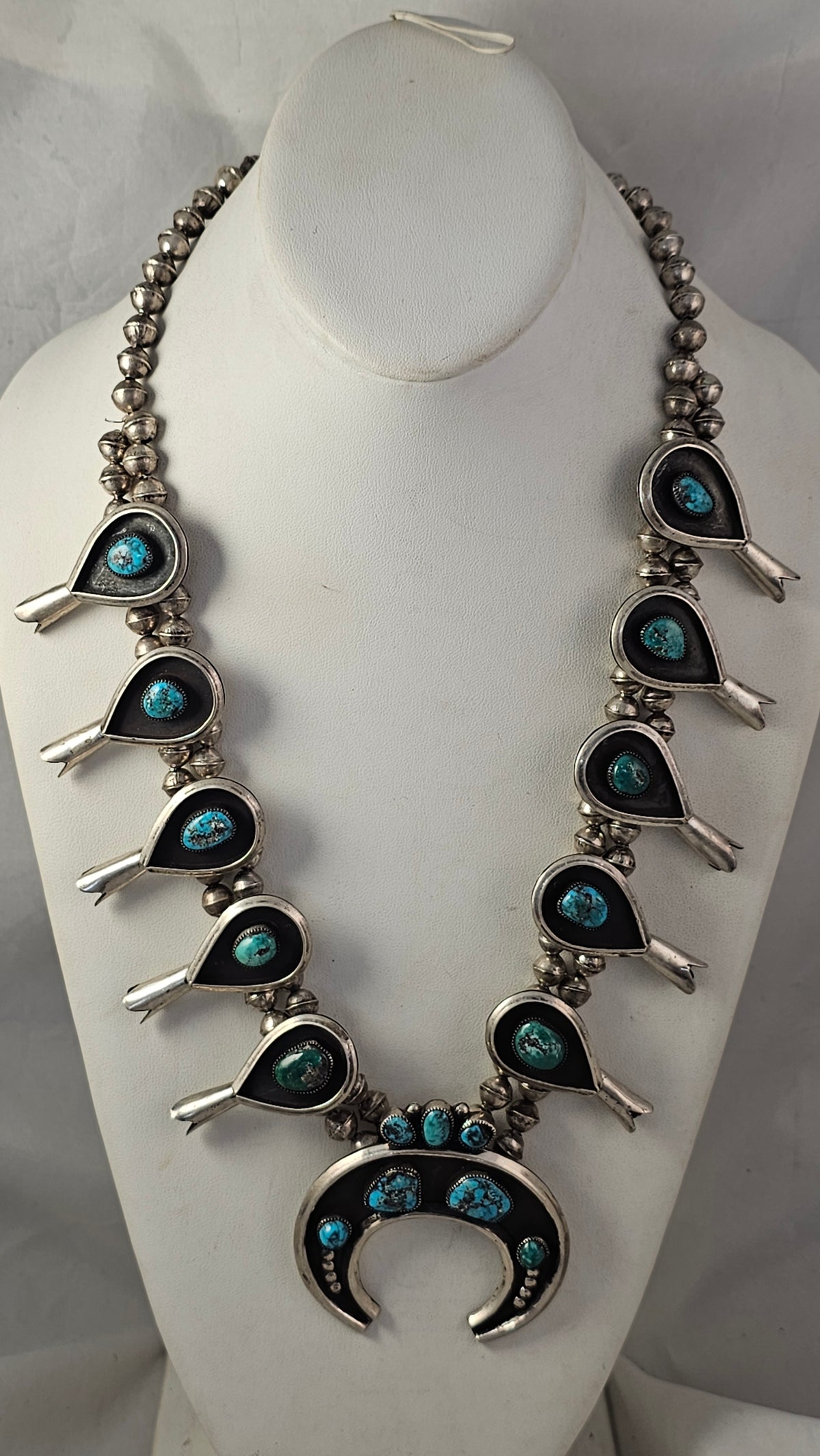 Shadowbox squash blossom necklace