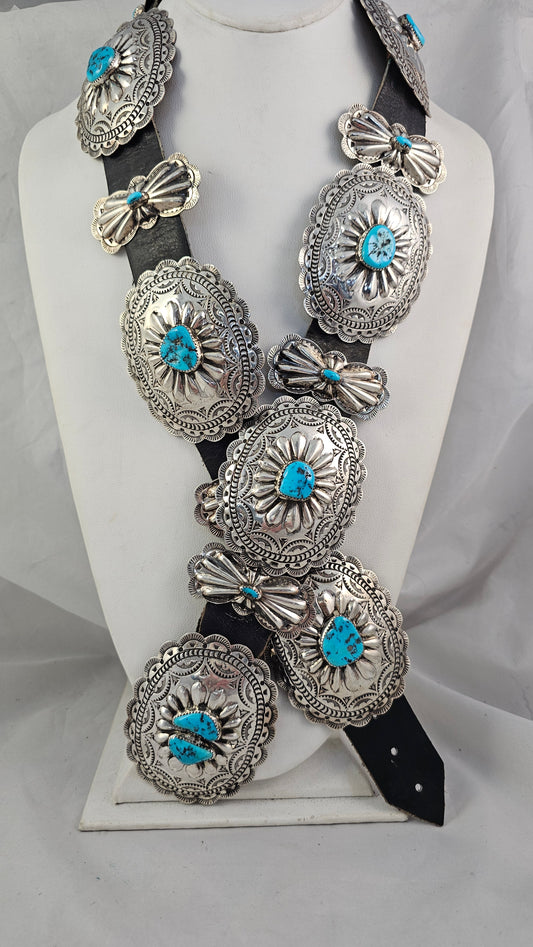 Concho Belt turquoise and silver