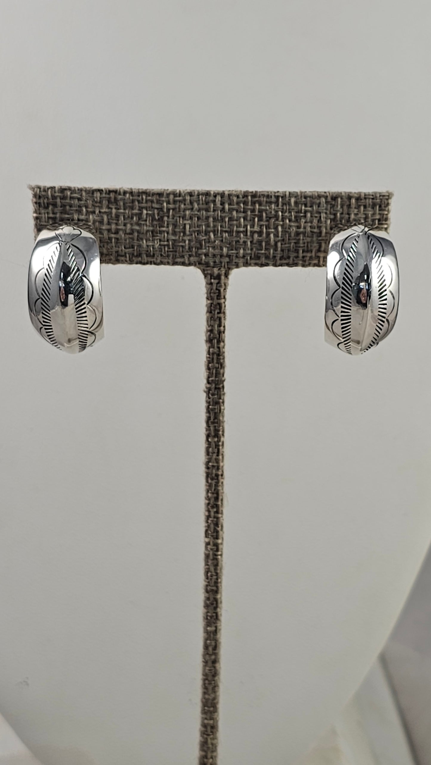 Stamped small hoop earrings