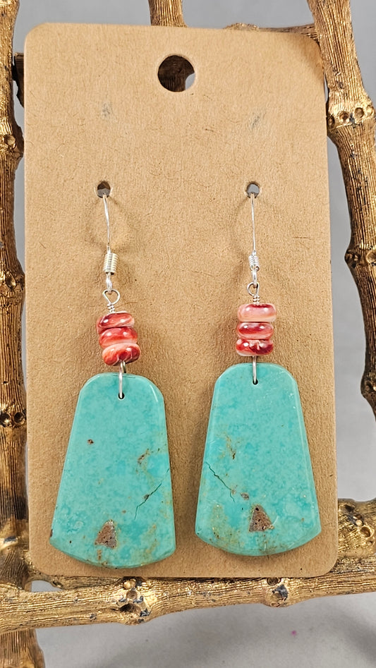 Turquoise slab earrings