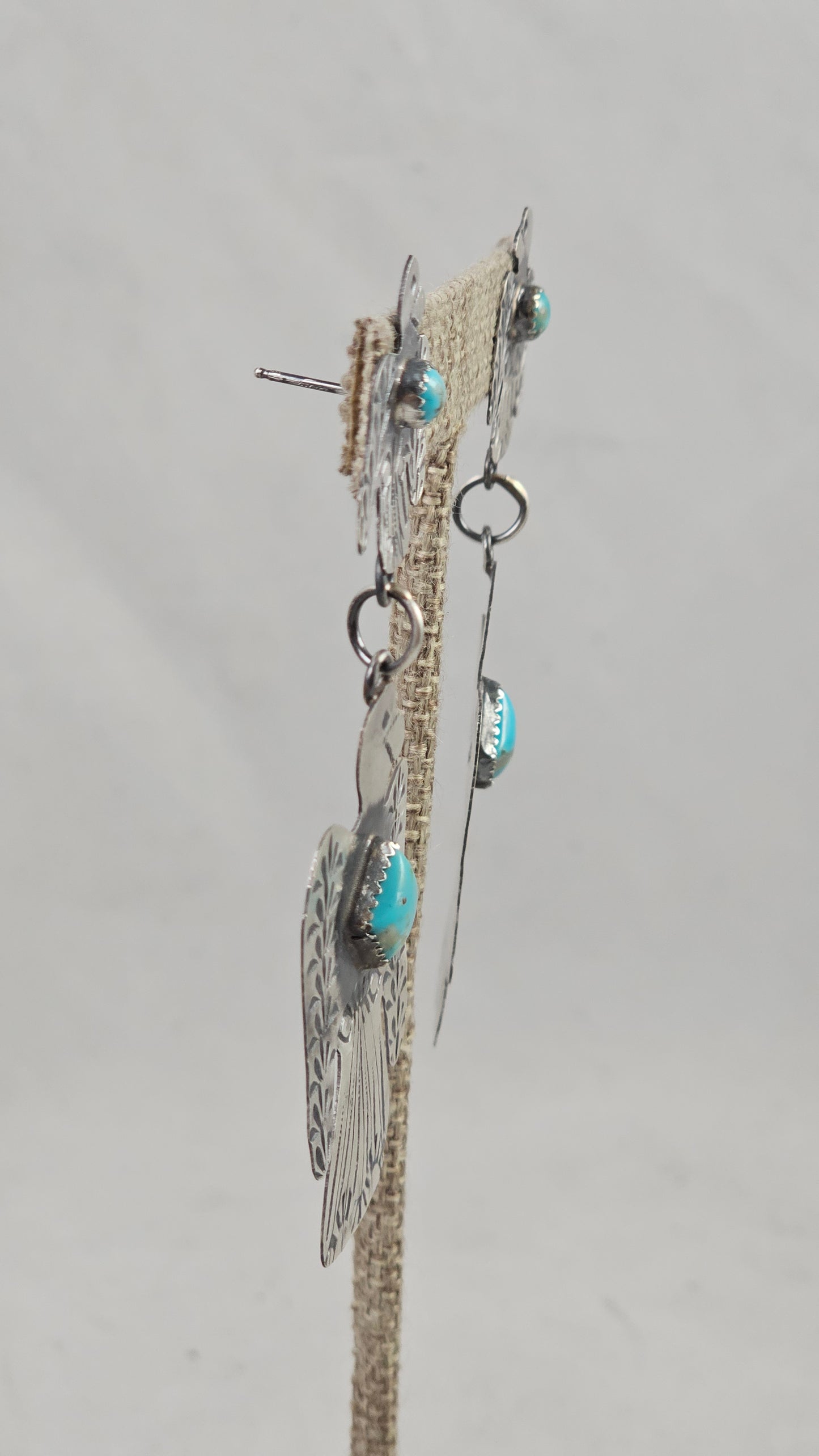 Thunderbird turquoise dangle earrings