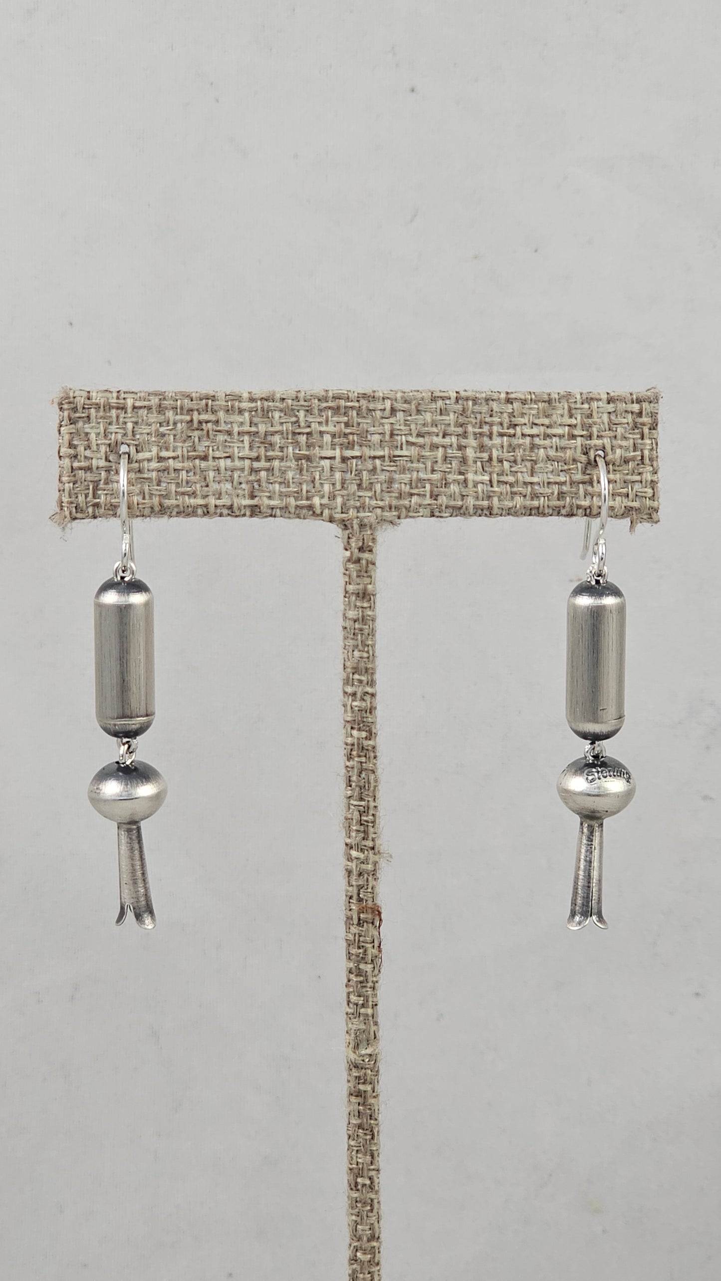 Navajo pearl barrel bead earrings