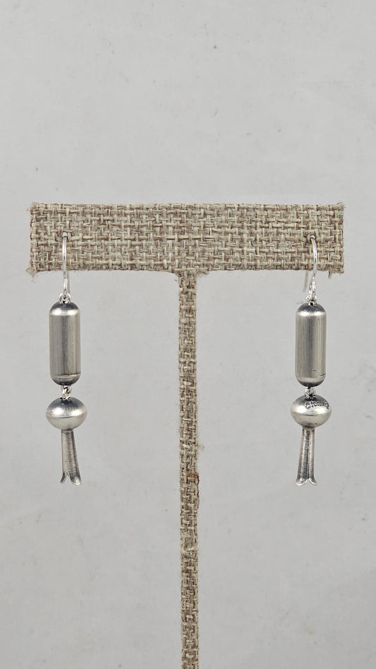 Navajo pearl barrel bead earrings