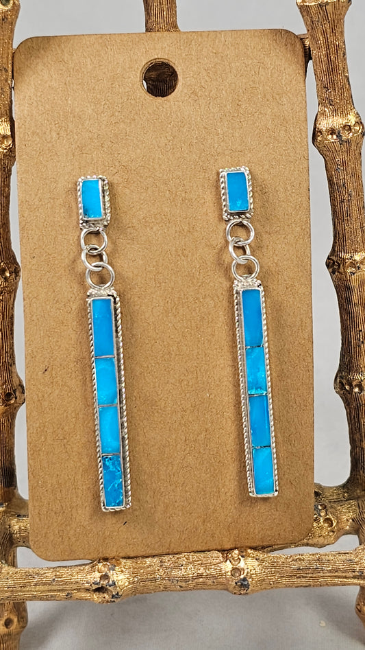 Inlay bar earrings