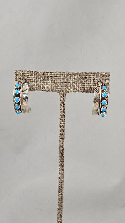 Feather hoop earrings