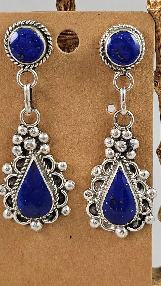 Lapis & sterling earrings