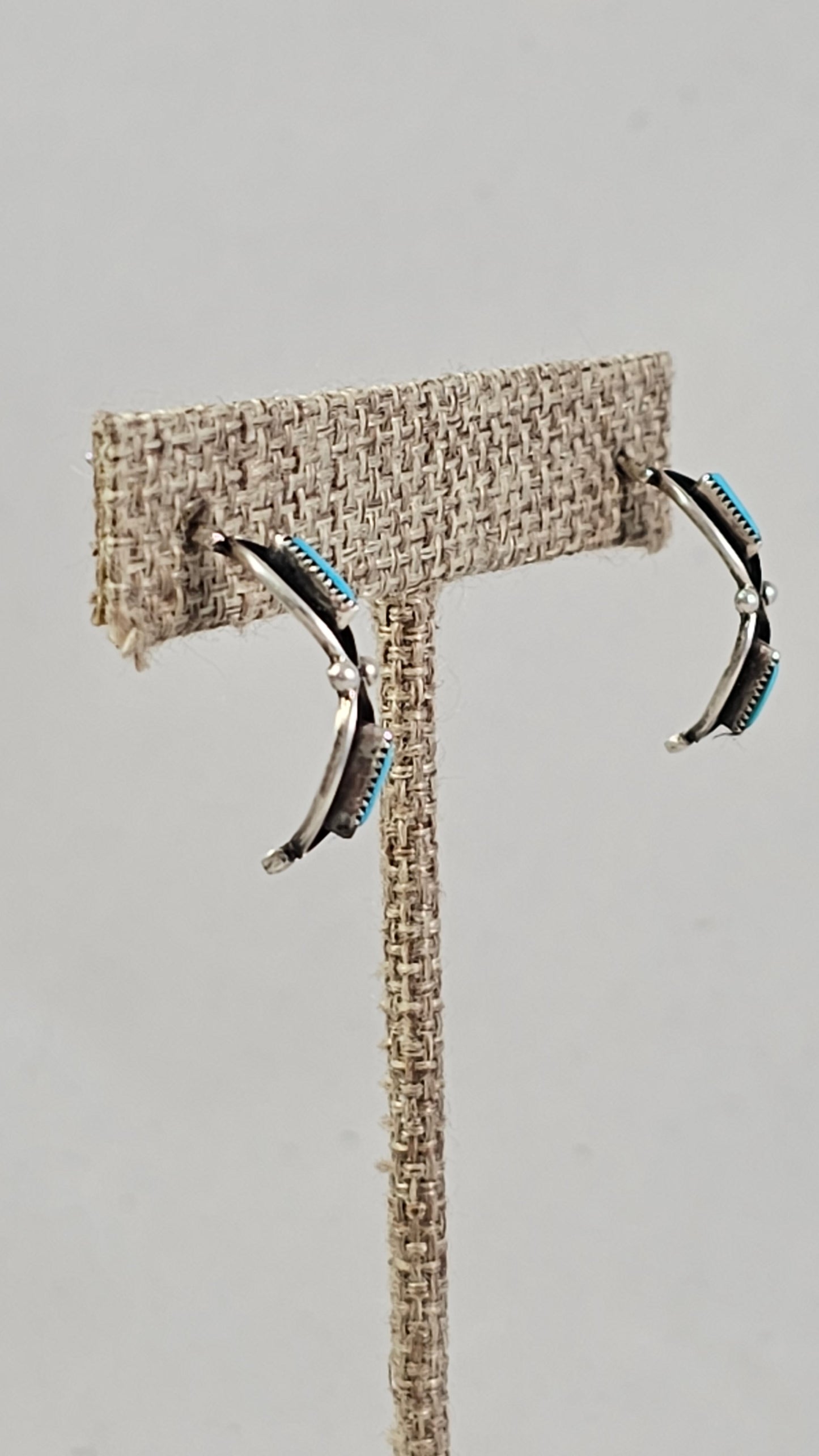 Zuni needlepoint turquoise earrings