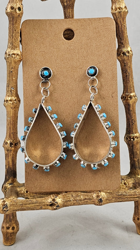 Snake eye turquoise & sterling earrings