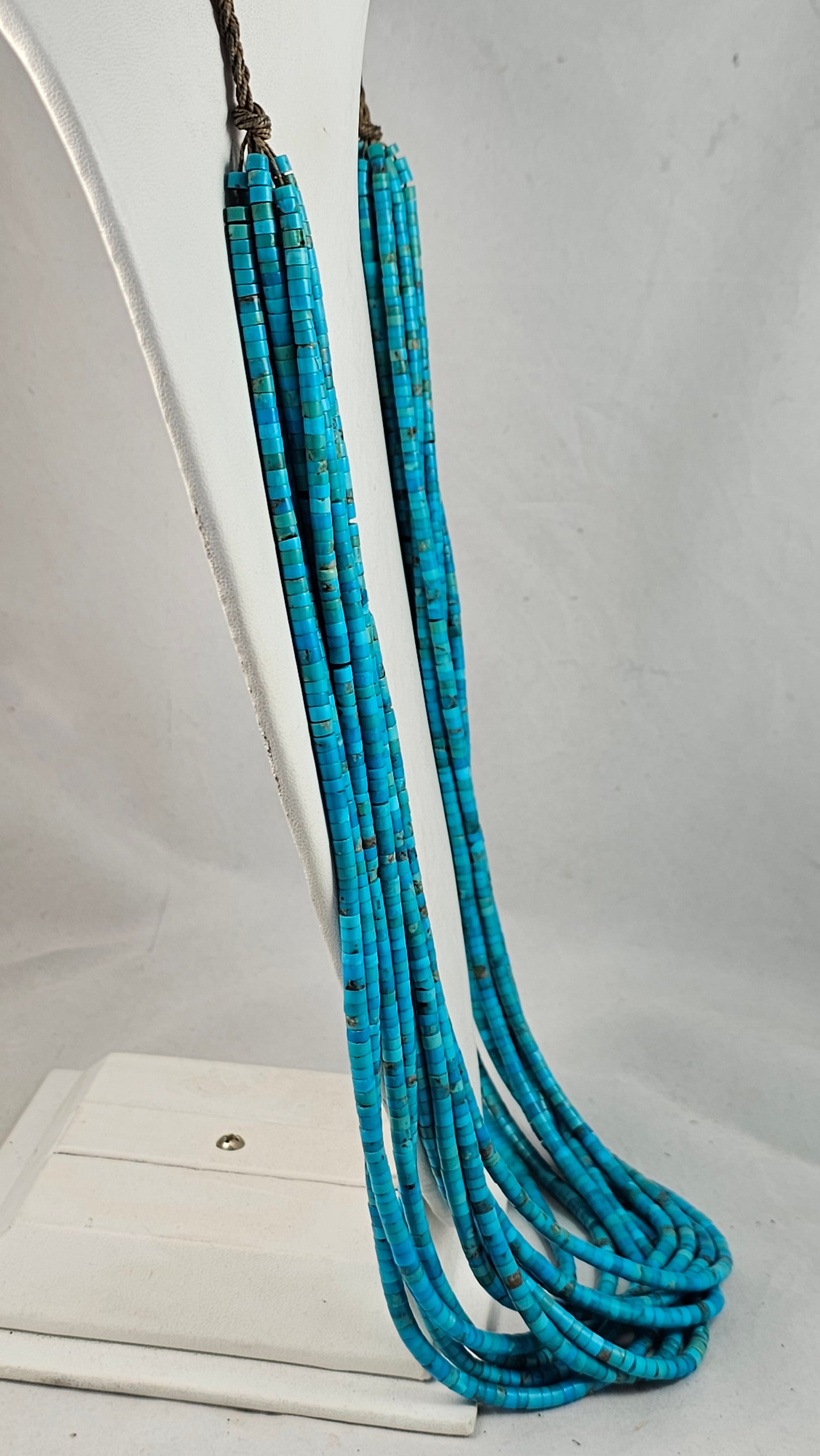 Santo Domingo 10 strand turquoise heshi necklace