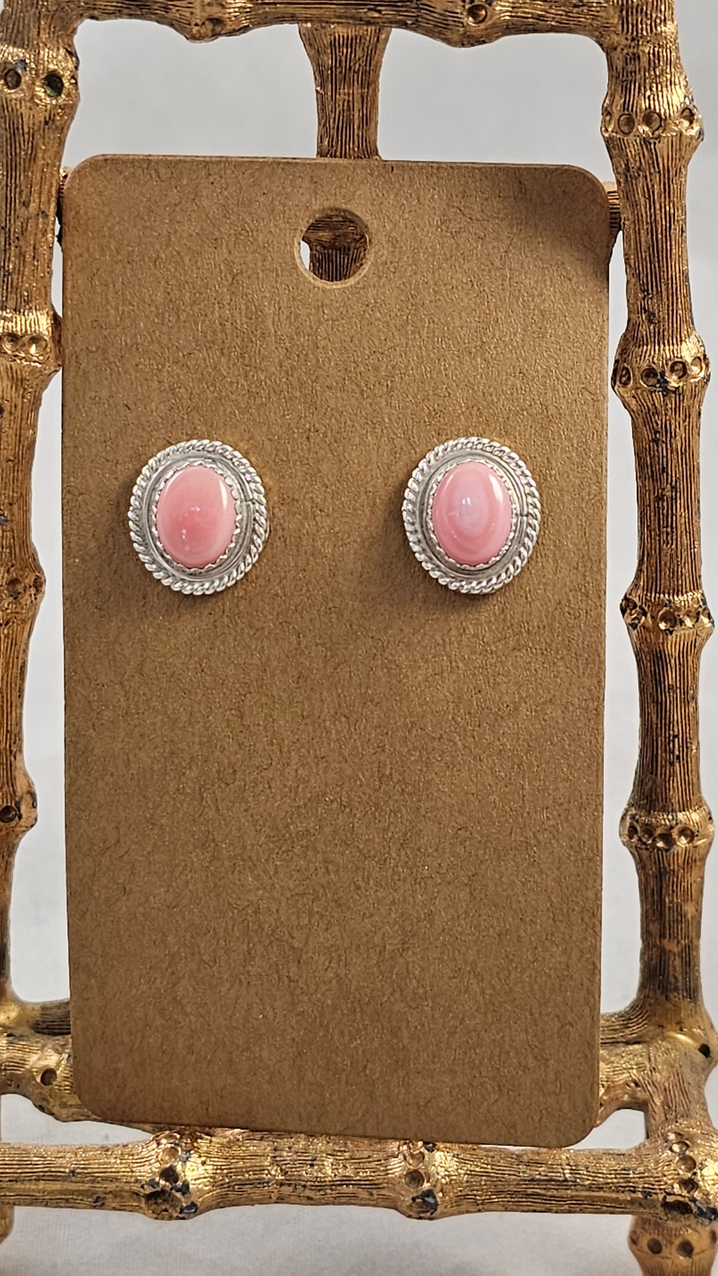 Pink conch shell earrings