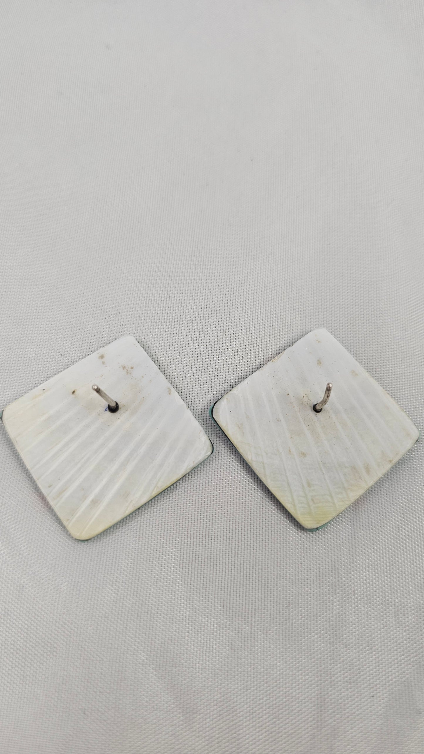 Turquoise and spiney oyster Santo Domingo moziac post earrings