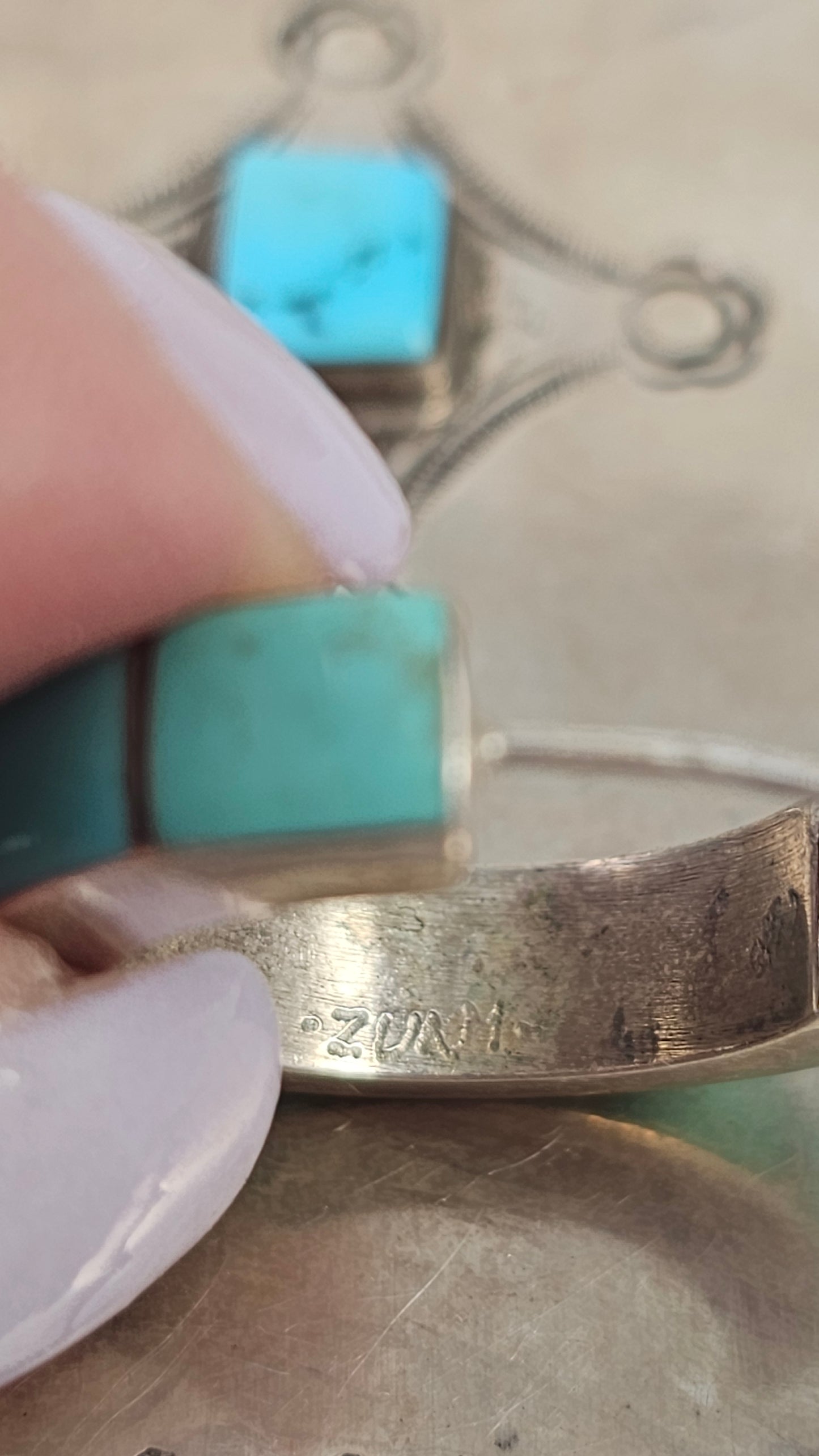 Turquoise and sterling inlay hoop earrings