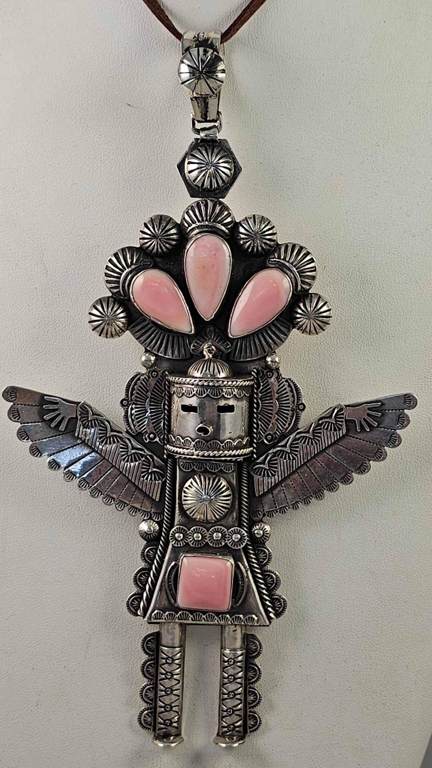 Conch shell Eagle Dancer kachina pendant
